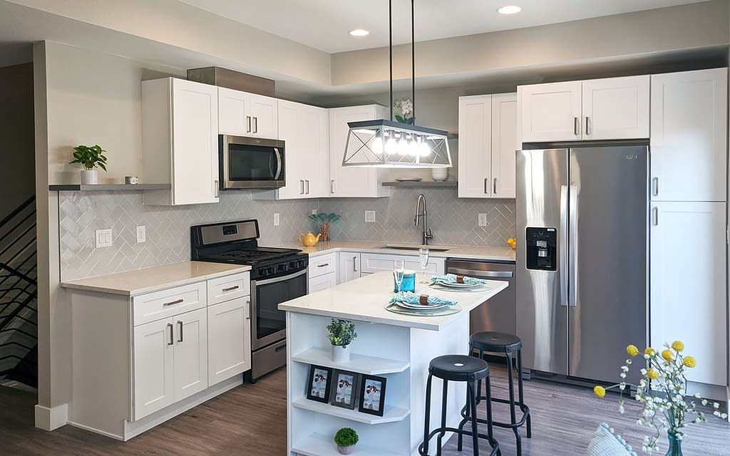 Kitchen residential townhouse multi-family Real estate Projects - Weins Development Group - Award-winning real estate developers in Denver, Colorado. Top #1 of Builders producing high-quality townhomes, condos, apartments, retail, & office projects